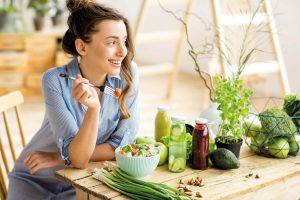 Eating healthy food